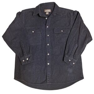 Moose Creek Mens Dark Gray Button Up Flannel Shirt with Chest Pocket Sz Med